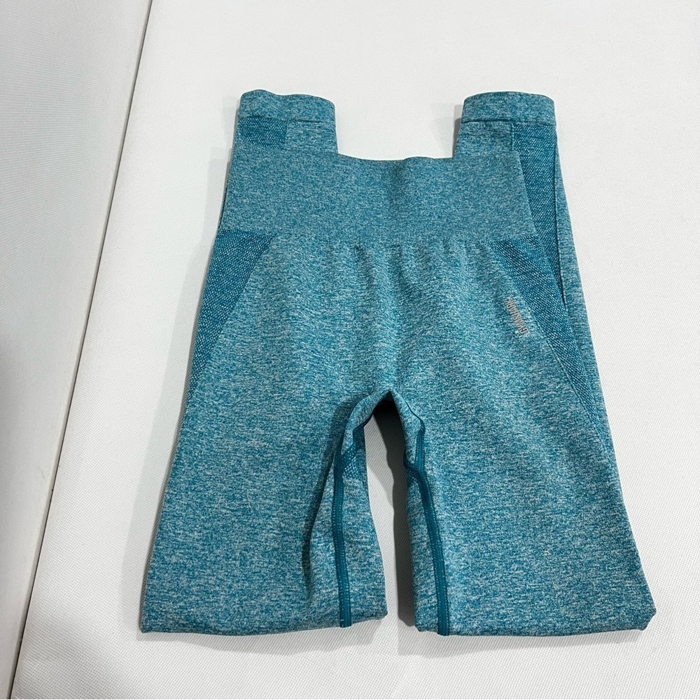 Gymshark Flex High Waisted Size Small Hydro Teal Marl/Light Gray Leggings - Picture 7 of 8